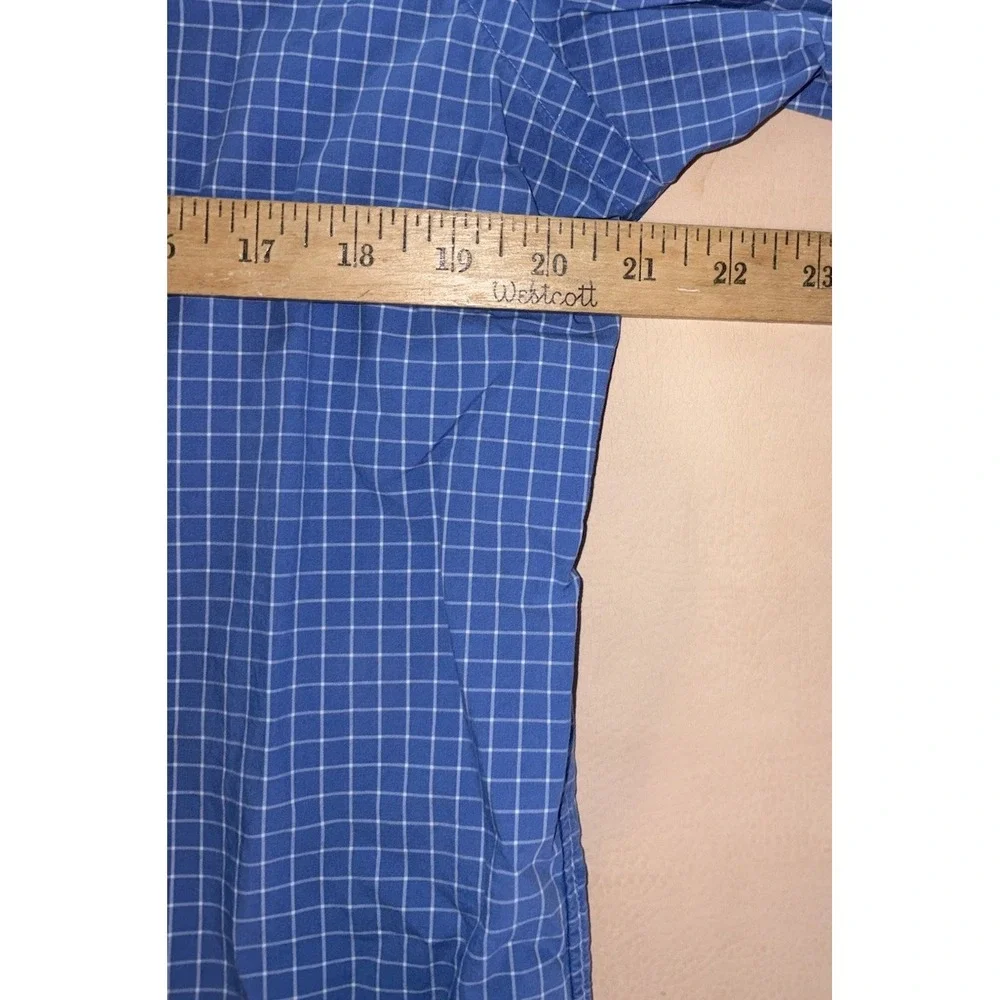Polo Ralph Lauren Blue White Plaid Check Button Down Mens Medium Long Sleeve